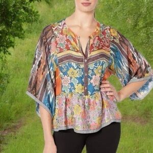 Johnny Was Miranda silk blouse NWT